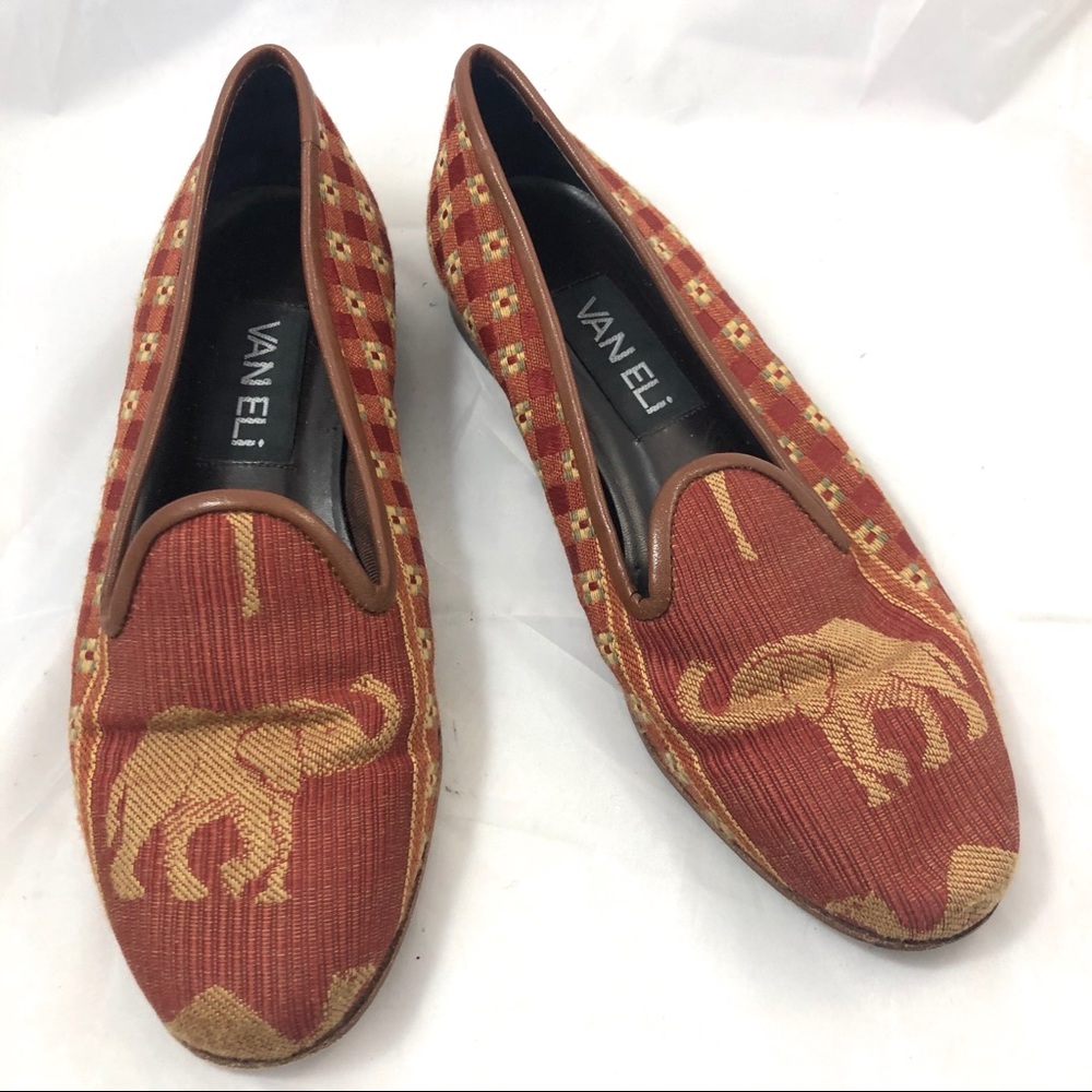Vintage Smoking Loafer Textile Elephant 5.5